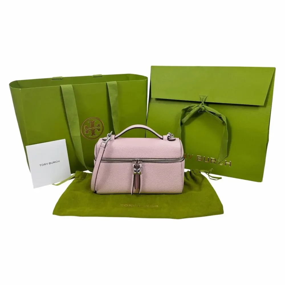 Tory Burch Slim Romy Top Handle Bag Leather Crossbody Bag Rose Pink